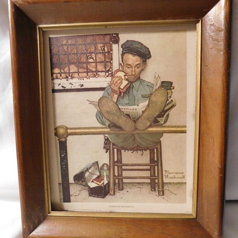 Norman Rockwell The Lions Share Framed Lithograph 1972 CPC VINTAGE